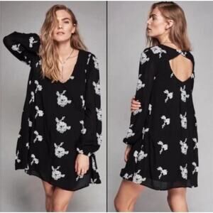 Free People Black and White Floral Mini Dress